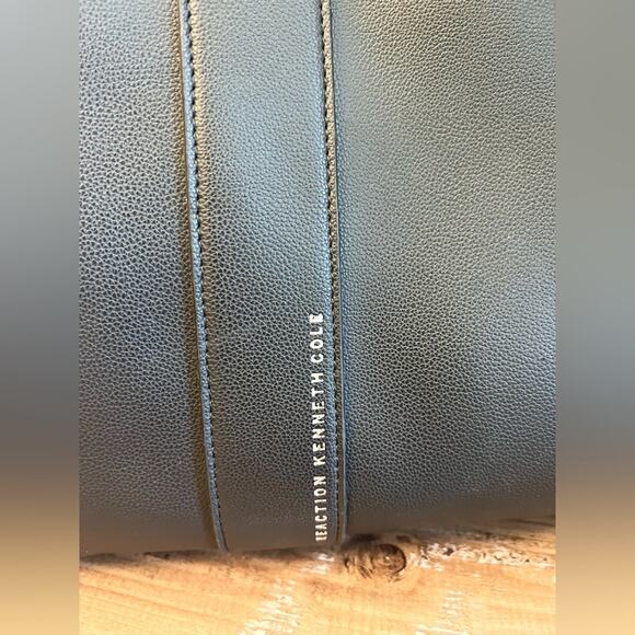 Kenneth Cole reaction XL tote black faux leather large school work laptop - Picture 2 of 11